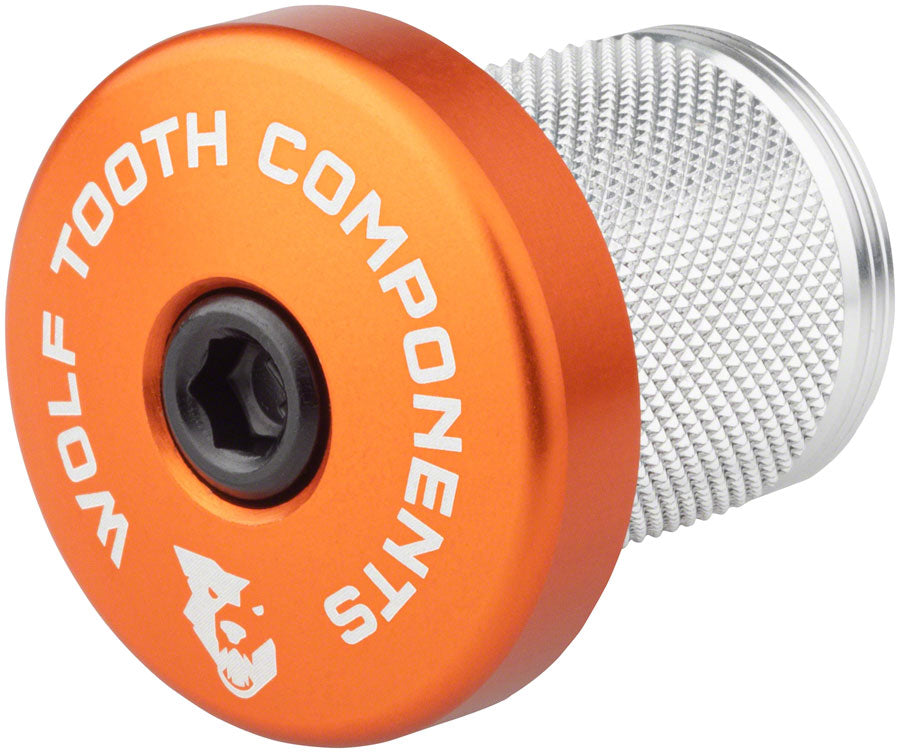 Wolf Tooth Compression Plug with Integrated Spacer Stem Cap, Orange