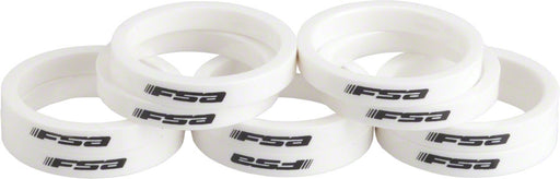 FSA Polycarbonate Headset Spacers 1 1/8" x 5mm 10 pcs White