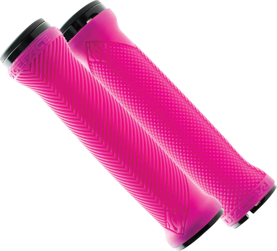 Race Face Lovehandle Grips - Neon Pink, Lock-On