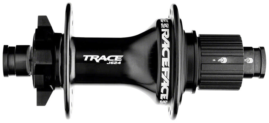Race Face Trace J-Bend 624 Rear Hub - 12 x 148mm, 6-Bolt, Microspline, Black, 32H