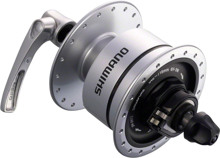 Shimano Deore LX DH-3N72 Dynamo Front Hub - QR x 100mm Rim Brake Silver