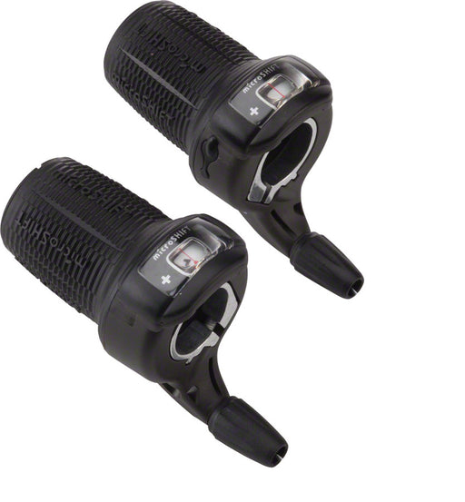 microSHIFT DS85 Twist Shifter Set, 8-Speed, Triple, Optical Gear Indicator, Compatible with Shimano Compatible