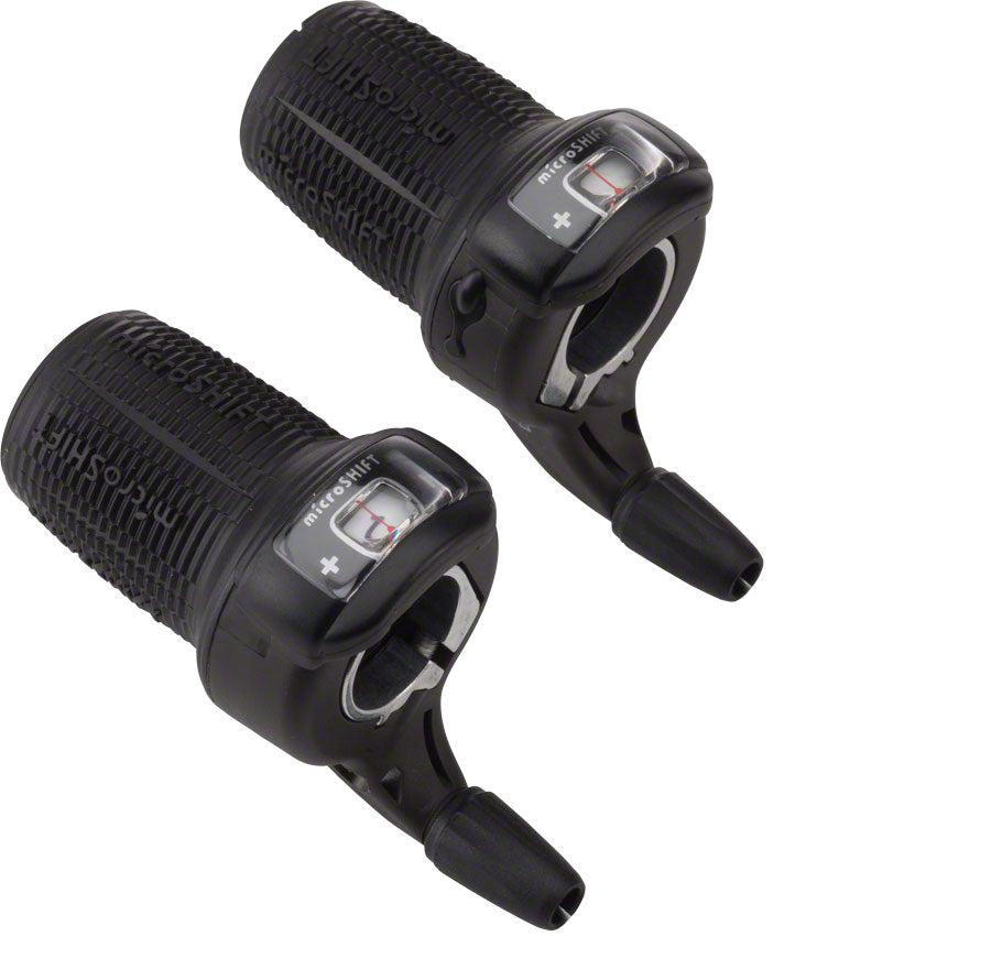 microSHIFT DS85 Twist Shifter Set, 7-Speed, Triple, Optical Gear Indic ...