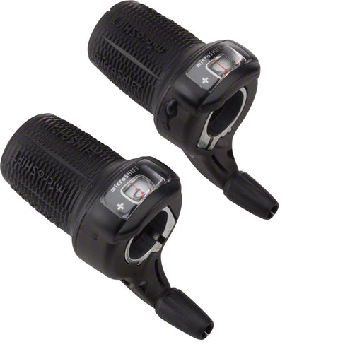 microSHIFT DS85 Twist Shifter Set, 7-Speed, Triple, Optical Gear Indicator, Compatible with Shimano Compatible