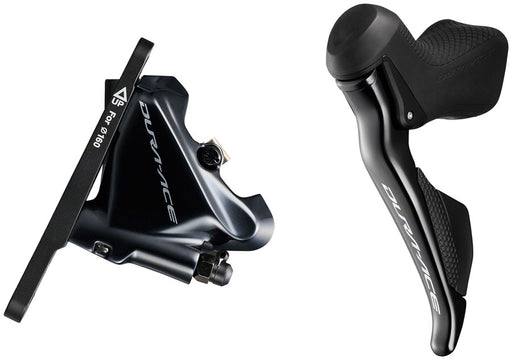 Shimano Dura-Ace Pre-Bled Disc Brake Set, ST-R9170 Left Lever with BR- R9170(F) Flat Mount Caliper, Fin Resin Pad, SM-BH90 1000mm