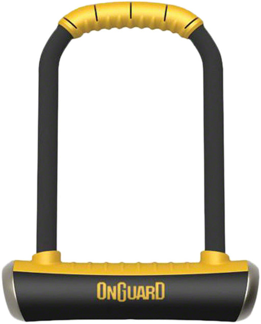 OnGuard PitBull Series U-Lock - 4.5 x 9", Keyed, Black/Yellow, Includes bracket