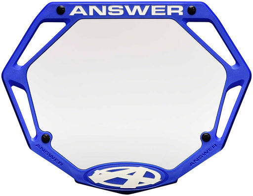 Answer BMX 3D Pro Number Plate - Blue