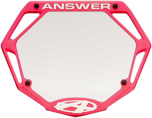 Answer BMX 3D Pro Number Plate - Pink