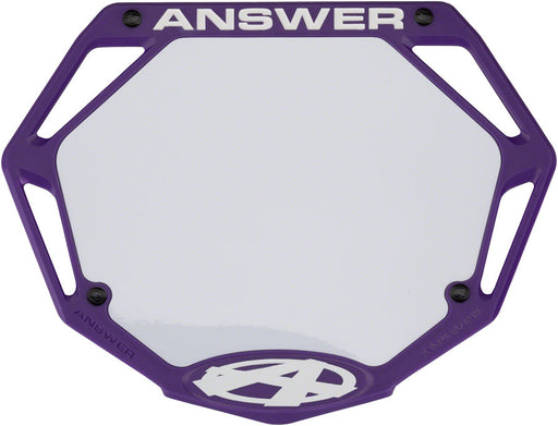 Answer BMX 3D Pro Number Plate - Purple
