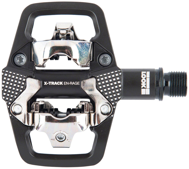 LOOK X-TRACK EN-RAGE Pedals - Dual Sided Clipless with Platform, Chromoly, 9/16", Black