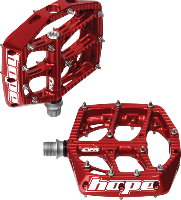 Hope F20 Pedals - Platform, Aluminum, 9/16", Red