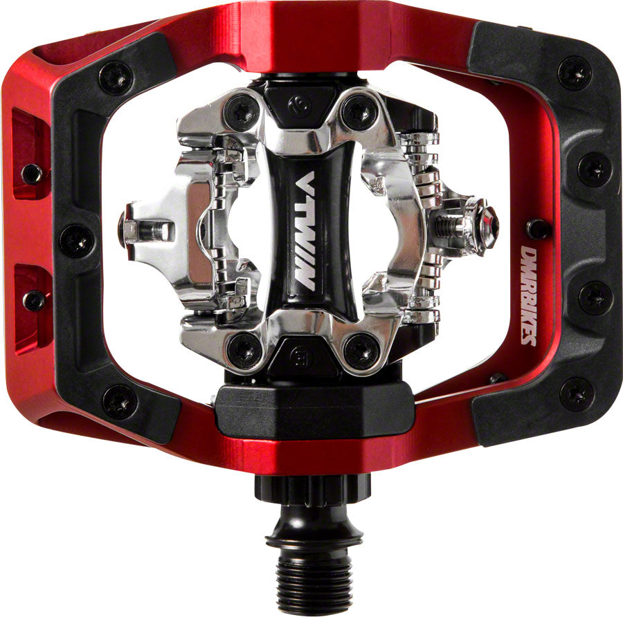 DMR V-Twin Pedals - Dual Sided Clipless with Platform, Aluminum, 9/16", Red