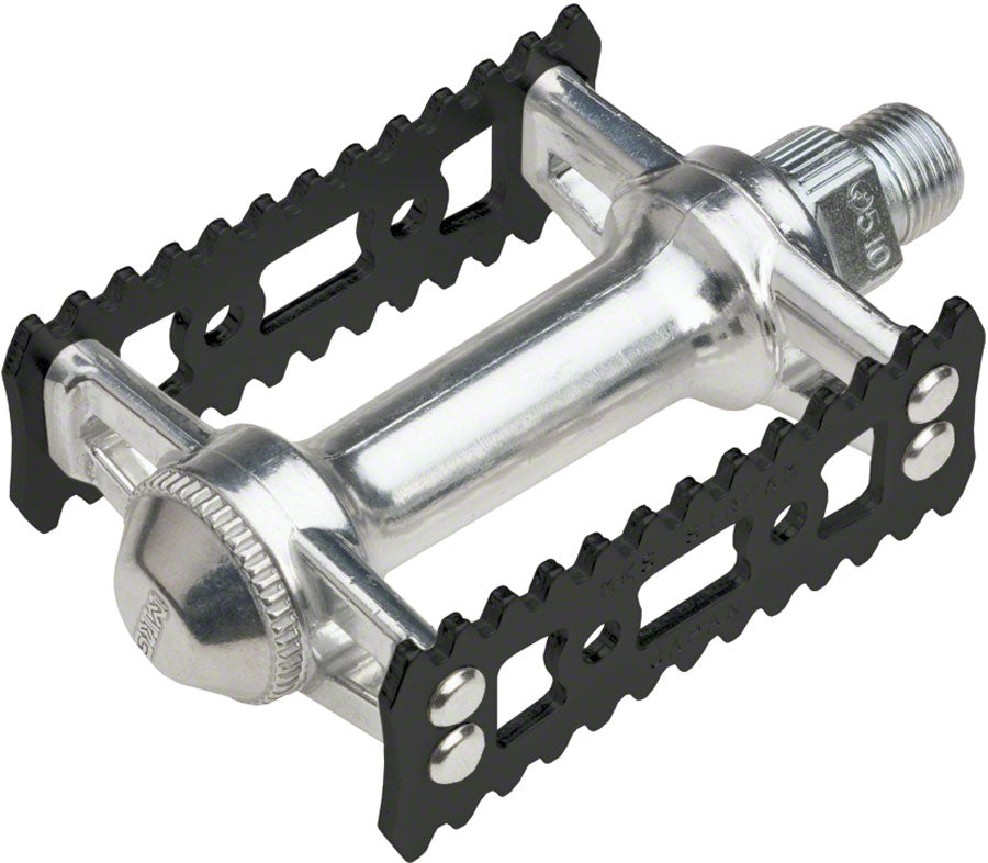 MKS Sylvan Stream Pedals - Platform, Aluminum, 9/16", Silver/Black