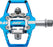 HT T1 Enduro Race Pedals - Dual Sided Clipless with Platform, Aluminum, 9/16", Marine Blue