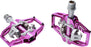 HT T1-SX BMX-SX Pedals - Dual Sided Clipless with Platform, Aluminum, 9/16", Purple
