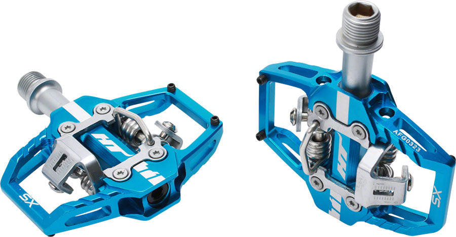 HT T1-SX BMX-SX Pedals - Dual Sided Clipless with Platform, Aluminum, 9/16", Marine Blue