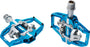 HT T1-SX BMX-SX Pedals - Dual Sided Clipless with Platform, Aluminum, 9/16", Marine Blue