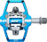 HT T1-SX BMX-SX Pedals - Dual Sided Clipless with Platform, Aluminum, 9/16", Marine Blue