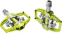 HT T1-SX BMX-SX Pedals - Dual Sided Clipless with Platform, Aluminum, 9/16", Apple Green