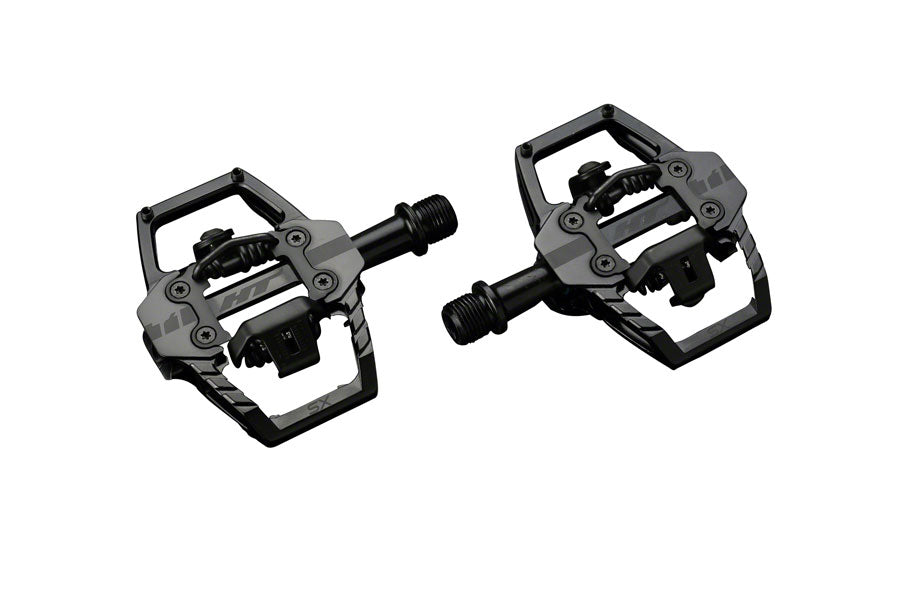 HT T1-SX BMX-SX Pedals - Dual Sided Clipless with Platform, Aluminum, 9/16", Stealth Black