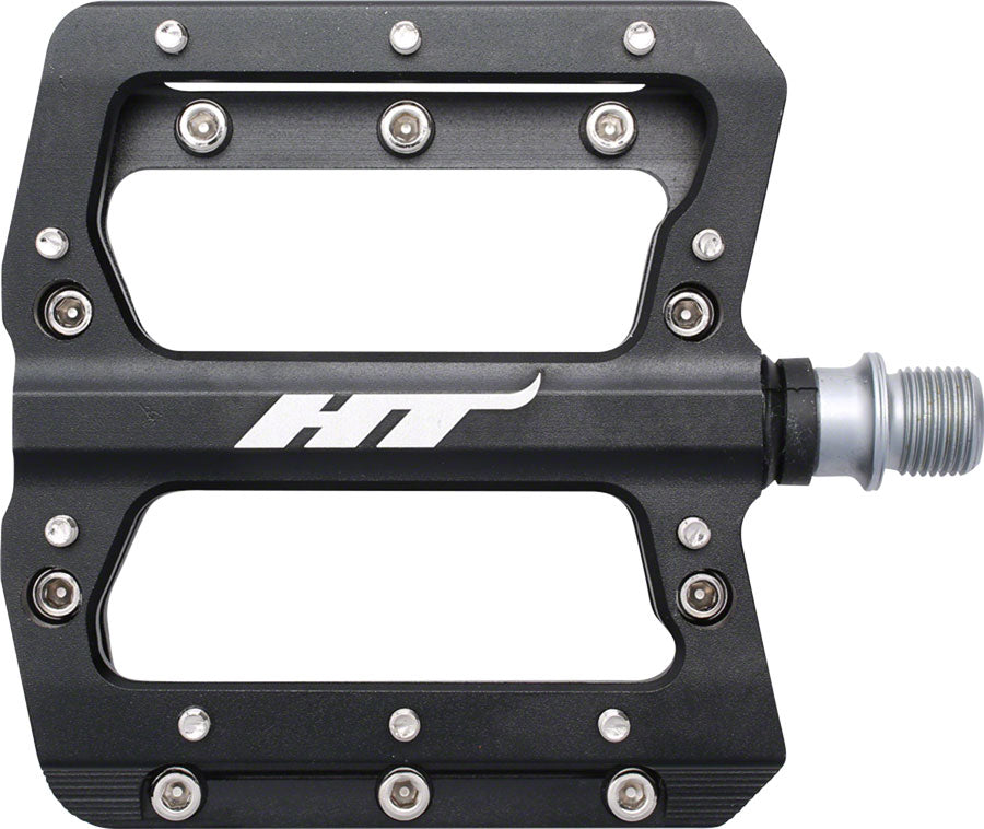 HT Components, AN14A, Nano, Platform Pedals, Body: Aluminum, Spindle: Cr-Mo, 9/16'', Black, Pair