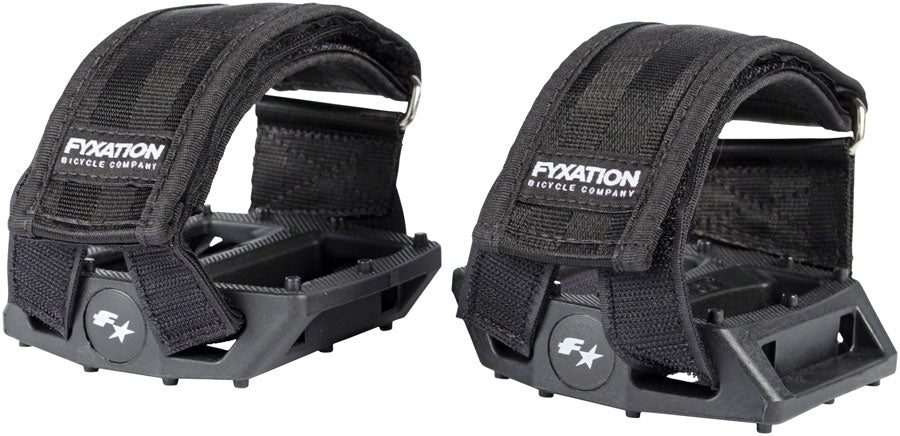 Fyxation Gates platform pedals/pedal strap combo, blk