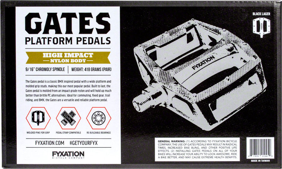 Fyxation Gates nylon platform pedals, blk - six pack