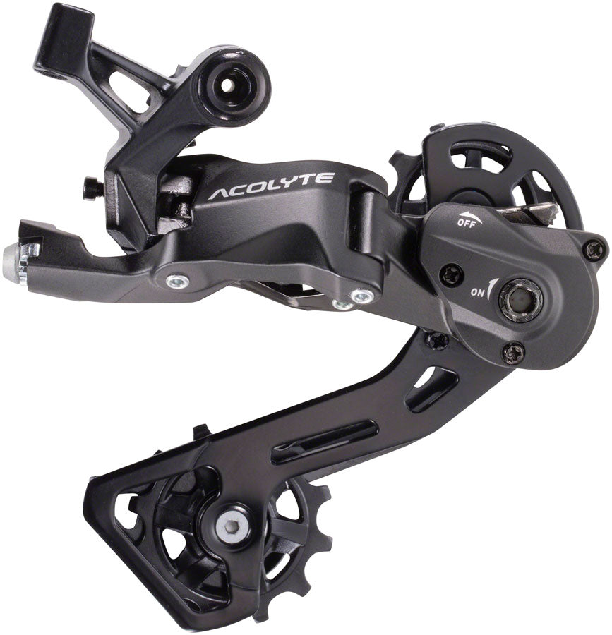 microSHIFT Acolyte SpringLock Rear Derailleur - 8 Speed, Medium Cage, Black, SpringLock Chain Retention