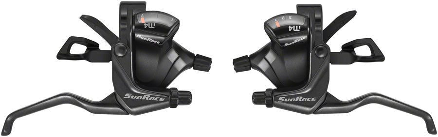 SunRace M406 ST Trigger Brake/Shift Lever Set - 3x7-Speed, For V-Brakes, Black