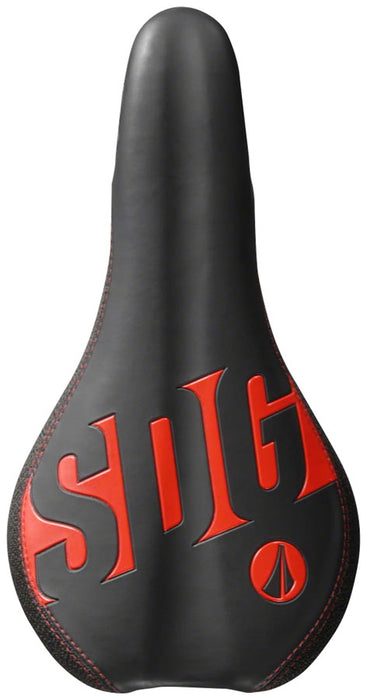 SDG Fly Jr Junior saddle, Steel rails - Black w/ Red