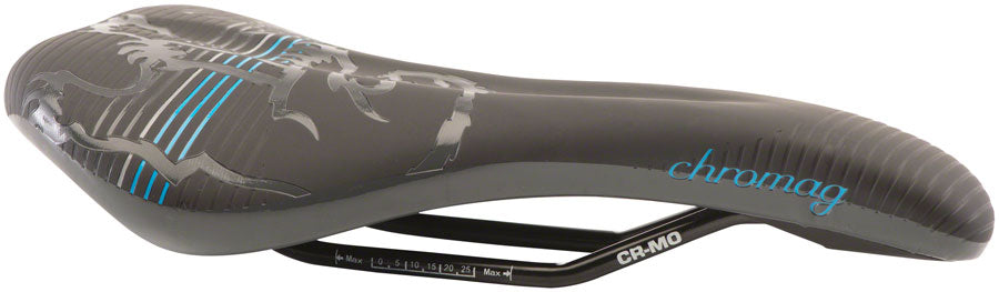 Chromag Juniper Saddle - Chromoly, Black/Cyan, Women's