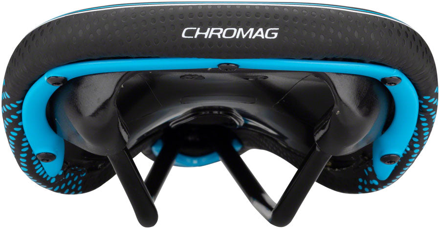 Chromag Trailmaster DT Saddle - Chromoly, Black/Cyan