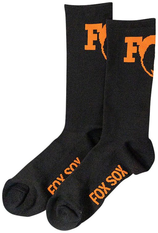 FOX Orange Logo Socks - Black, One Size