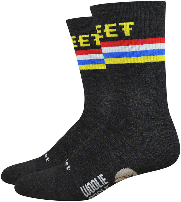 DeFeet Woolie Boolie 6" DeFeet Podium Socks, 7-9, Charcoal