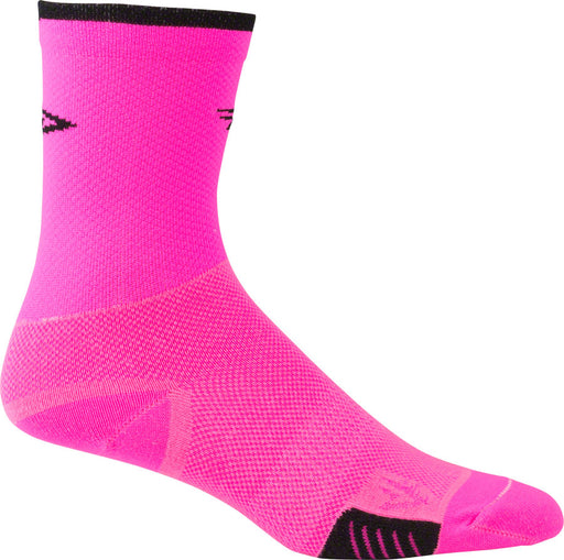 DeFeet Cyclismo Sock: Pink/Black Stripe XL