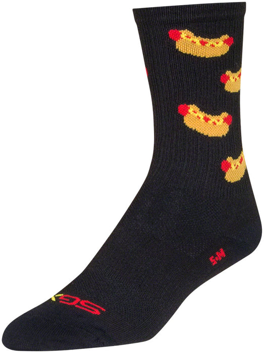 Sockguy Hotdog SGX6 Socks, Black - 5-9