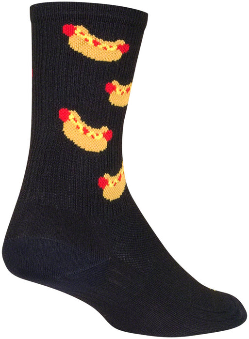 Sockguy Hotdog SGX6 Socks, Black - 5-9