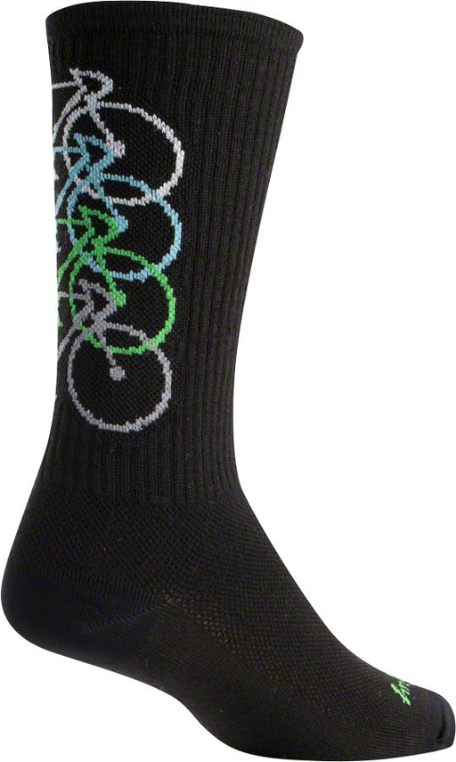 SockGuy Wool Stacked Sock: Black LG/XL