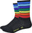 DeFeet Aireator 5 Champion of the World Sock: Black/Rainbow Stripes XL