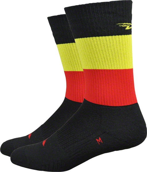DeFeet Thermeator 6 Belgie Sock: Black/Red/Gold XL