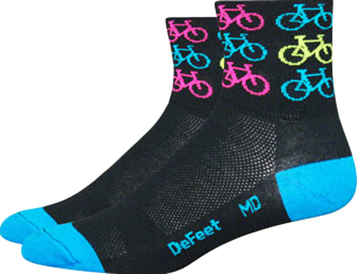 DeFeet Aireator Cool Bikes Sock: Blue/Black LG