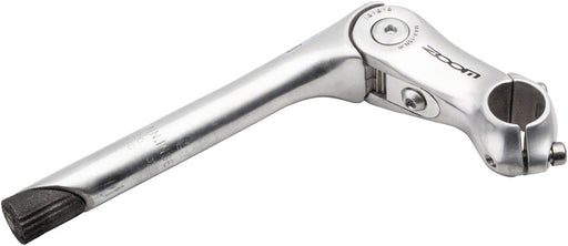 Zoom Quick Comfort Adjustable Stem - 90mm, 25.4 Clamp, Adjustable 80-150deg, 22.2-24tpi Quill, Aluminum, Silver