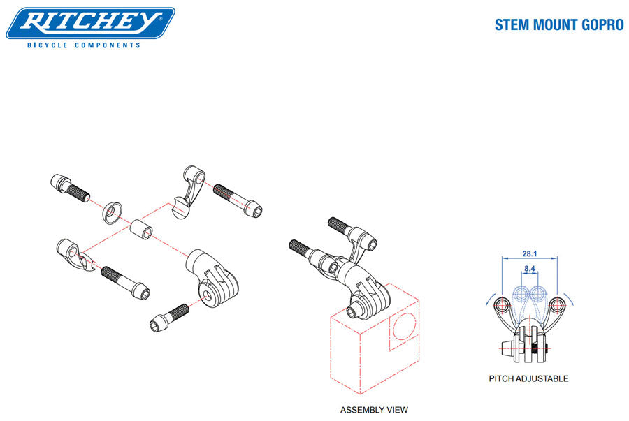 Ritchey Stem Mount for GoPro Camera, C-220/4-Axis stem