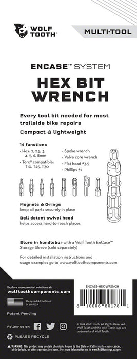 Wolf Tooth Components Encase Hex Bit Wrench Multitool