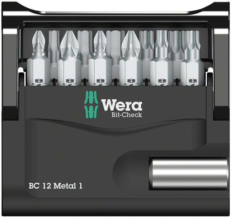Wera Bit-Check 12 Metal 1 Bit Holder and Bit Set - 1/4" Drive