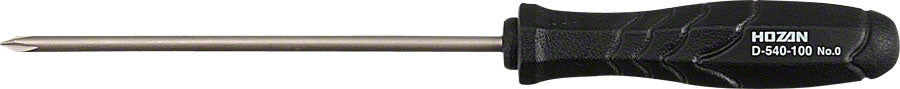 Hozan JIS Screwdriver, 0 size tip, 100mm, Black, Model D-540-100