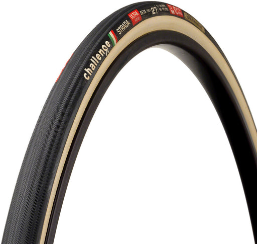 Challenge Strada Ultra Tire - 700 x 27, Tubular, Black/Cream, Handmade