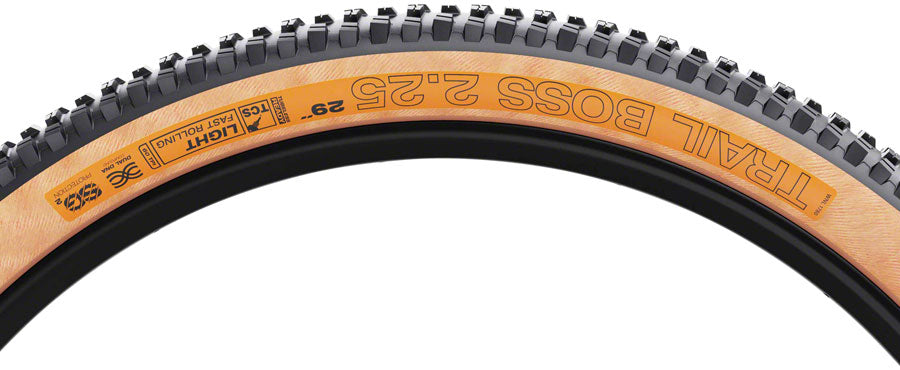 WTB Trail Boss Tire - 29 x 2.25, TCS Tubeless, Folding, Black/Tan, Light/Fast Rolling, Dual DNA, SG2