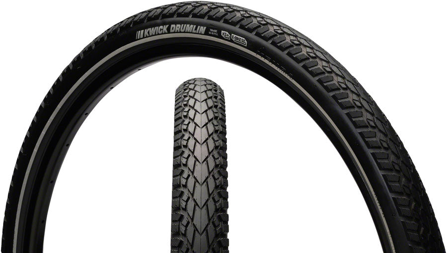 Kenda Kwick Drumlin Tire - 700 x 45, Clincher, Wire, Black/Reflective, 60tpi