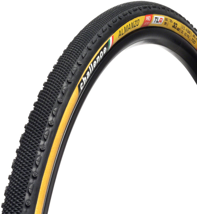 Challenge Almanzo Pro Tire - 700 x 33, Tubeless, Folding, Black/Tan, Handmade